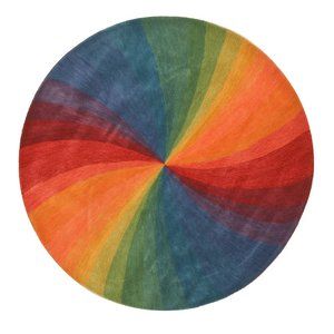 Lollipop Hand-Tufted Wool Contemporary Swirl Rug, 4' Round